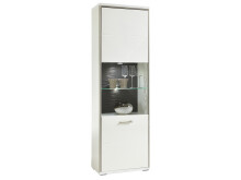 Vitrine >Trento I< in Weiß/Hochglanz aus Metall - 64x201x38cm (BxHxT)