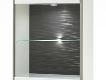 Vitrine >Trento I< in Weiß/Hochglanz aus Metall - 64x201x38cm (BxHxT)