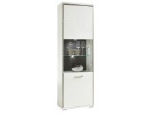 Vitrine >Trento I< in Weiß/Hochglanz aus Metall - 64x201x38cm (BxHxT)