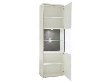 Vitrine >Trento I< in Weiß/Hochglanz aus Metall - 64x201x38cm (BxHxT)