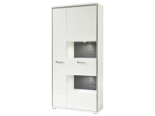 Vitrine >Trento I< in Weiß/Hochglanz aus Metall - 94x201x38cm (BxHxT)