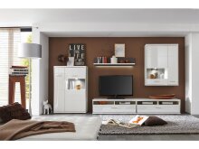 Highboard >Trento II< in Weiß/Hochglanz aus Metall - 94x137x38cm (BxHxT)