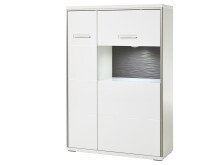 Highboard >Trento II< in Weiß/Hochglanz aus Metall - 94x137x38cm (BxHxT)