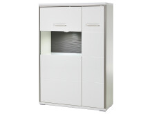Highboard >Trento II< in Weiß/Hochglanz aus Metall - 94x137x38cm (BxHxT)