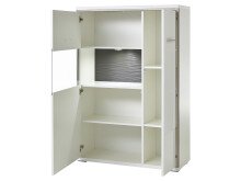Highboard >Trento II< in Weiß/Hochglanz aus Metall - 94x137x38cm (BxHxT)
