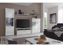 Highboard >Trento II< in Weiß/Hochglanz aus Metall - 94x137x38cm (BxHxT)