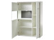 Highboard >Trento II< in Weiß/Hochglanz aus Metall - 94x137x38cm (BxHxT)