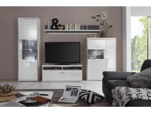 Highboard >Trento II< in Weiß/Hochglanz aus Metall - 94x137x38cm (BxHxT)