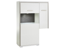 Highboard >Trento I< in Weiß/Hochglanz aus Metall - 94x137x38cm (BxHxT)