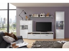 Highboard >Trento I< in Weiß/Hochglanz aus Metall - 94x137x38cm (BxHxT)