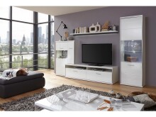Highboard >Trento I< in Weiß/Hochglanz aus Metall - 94x137x38cm (BxHxT)