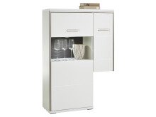 Highboard >Trento I< in Weiß/Hochglanz aus Metall - 94x137x38cm (BxHxT)
