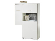 Highboard >Trento I< in Weiß/Hochglanz aus Metall - 94x137x38cm (BxHxT)
