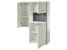 Highboard >Trento I< in Weiß/Hochglanz aus Metall - 94x137x38cm (BxHxT)
