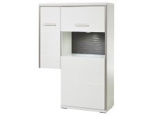 Highboard >Trento I< in Weiß/Hochglanz aus Metall - 94x137x38cm (BxHxT)