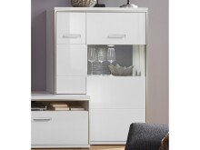 Highboard >Trento I< in Weiß/Hochglanz aus Metall - 94x137x38cm (BxHxT)