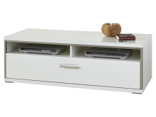 TV-Board >Trento< in Weiß-Hochglanz tiefzieh Nachbildung - 124x41x52 (BxHxT)