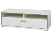 TV-Board >Trento< in Weiß-Hochglanz tiefzieh Nachbildung - 124x41x52 (BxHxT)