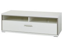 TV-Board >Trento< in Weiß-Hochglanz tiefzieh Nachbildung - 124x41x52 (BxHxT)