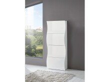 Schuhschrank >Onda< in Weiß/Hochglanz -...