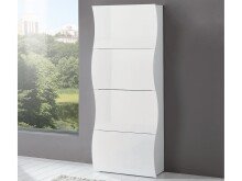 Schuhschrank >Onda< in Weiß/Hochglanz -...