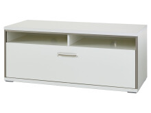 TV-Board >Trento< in Weiß-Hochglanz tiefzieh Nachbildung - 124x51x52 (BxHxT)