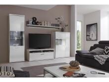 TV-Board >Trento< in Weiß-Hochglanz tiefzieh Nachbildung - 124x51x52 (BxHxT)