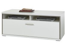 TV-Board >Trento< in Weiß-Hochglanz tiefzieh Nachbildung - 124x51x52 (BxHxT)