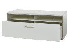 TV-Board >Trento< in Weiß-Hochglanz tiefzieh Nachbildung - 124x51x52 (BxHxT)