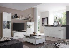 TV-Board >Trento< in Weiß-Hochglanz tiefzieh Nachbildung - 124x51x52 (BxHxT)