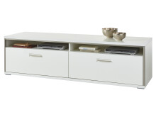 TV-Board >Trento< in Weiß-Hochglanz tiefzieh Nachbildung - 184x51x52 (BxHxT)
