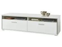 TV-Board >Trento< in Weiß-Hochglanz tiefzieh Nachbildung - 184x51x52 (BxHxT)