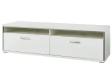 TV-Board >Trento< in Weiß-Hochglanz tiefzieh Nachbildung - 184x51x52 (BxHxT)