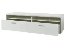 TV-Board >Trento< in Weiß-Hochglanz tiefzieh Nachbildung - 184x51x52 (BxHxT)