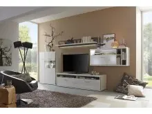TV-Board >Trento< in Weiß-Hochglanz tiefzieh Nachbildung - 184x51x52 (BxHxT)