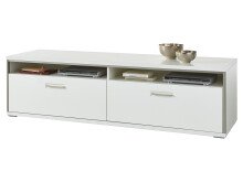 TV-Board >Trento< in Weiß-Hochglanz tiefzieh Nachbildung - 184x51x52 (BxHxT)