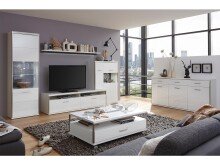 TV-Board >Trento< in Weiß-Hochglanz tiefzieh Nachbildung - 184x51x52 (BxHxT)