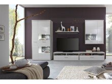 Hängeschrank >Trento I< in Weiß/Hochglanz aus Metall - 94x120x38cm (BxHxT)
