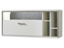 Hängeschrank >Trento II< in Weiß/Hochglanz aus Metall - 124x56x38cm (BxHxT)
