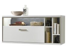 Hängeschrank >Trento II< in Weiß/Hochglanz aus Metall - 124x56x38cm (BxHxT)