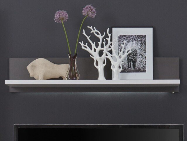 Wandboard >Trento I< in Weiß - 124x25x22cm (BxHxT)