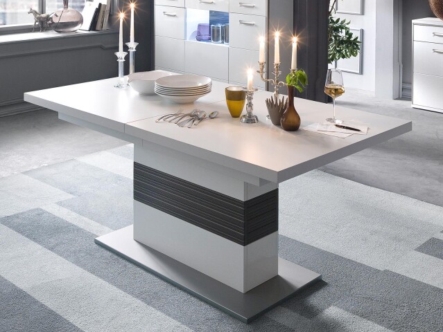 Esstisch >Trento< in Weiß aus MDF - 180x77x100cm (BxHxT)