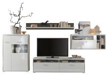 Wohnwand >Trento I< in Weiß/Hochglanz aus...