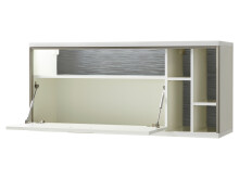 Wohnwand >Trento I< in Weiß/Hochglanz aus Metall - 381x183x52cm (BxHxT)