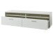 Wohnwand >Trento I< in Weiß/Hochglanz aus Metall - 381x183x52cm (BxHxT)