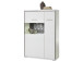 Wohnwand >Trento II< in Weiß/Hochglanz aus Metall - 301x201x52cm (BxHxT)