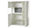 Wohnwand >Trento II< in Weiß/Hochglanz aus Metall - 301x201x52cm (BxHxT)
