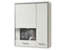 Wohnwand >Trento V< in Weiß/Hochglanz aus Metall - 351x201x52cm (BxHxT)