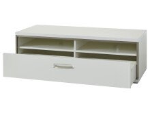 Wohnwand >Trento V< in Weiß/Hochglanz aus Metall - 351x201x52cm (BxHxT)