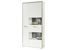 Wohnwand >Trento V< in Weiß/Hochglanz aus Metall - 351x201x52cm (BxHxT)